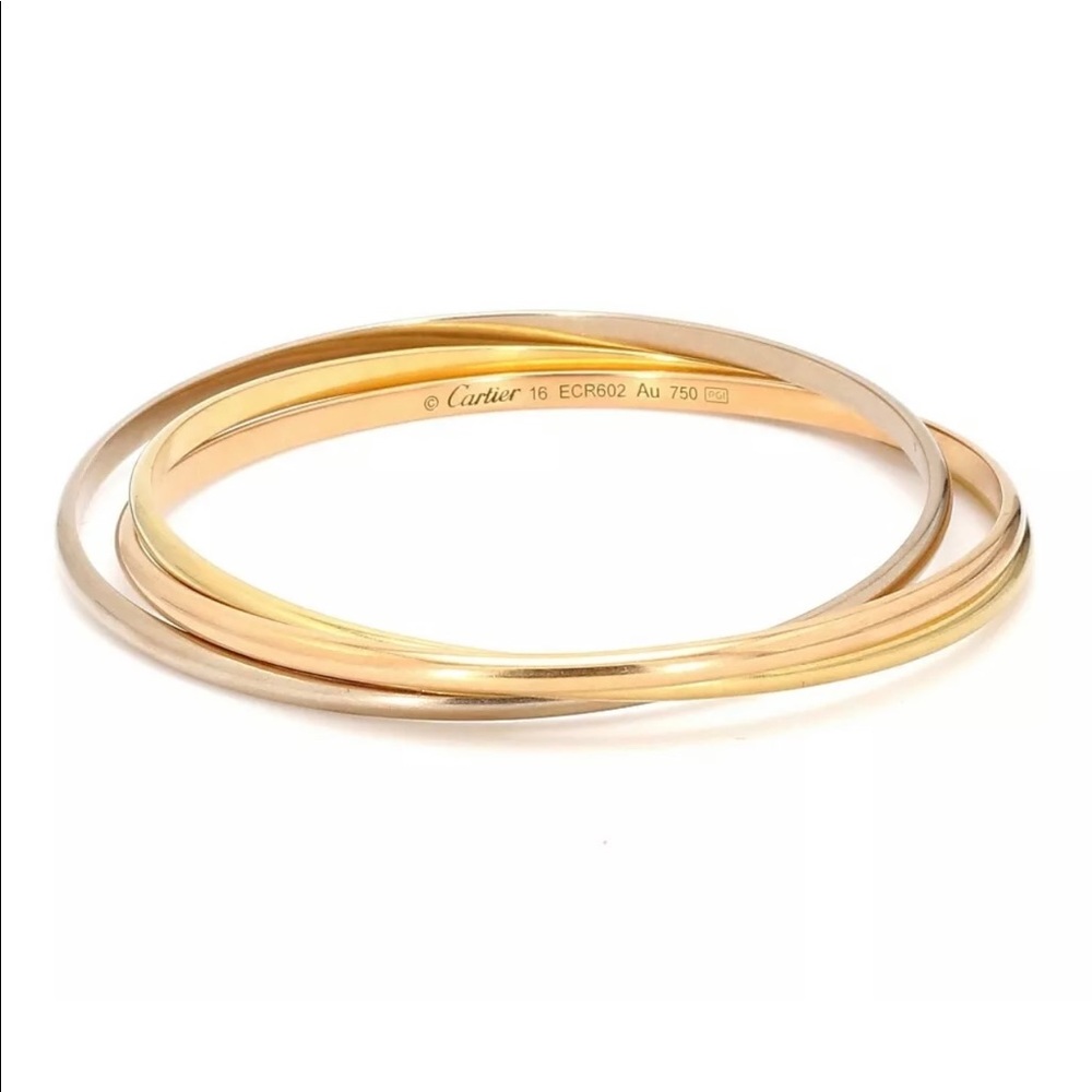 Cartier 18K Tricolor Trinity Rolling Bangle